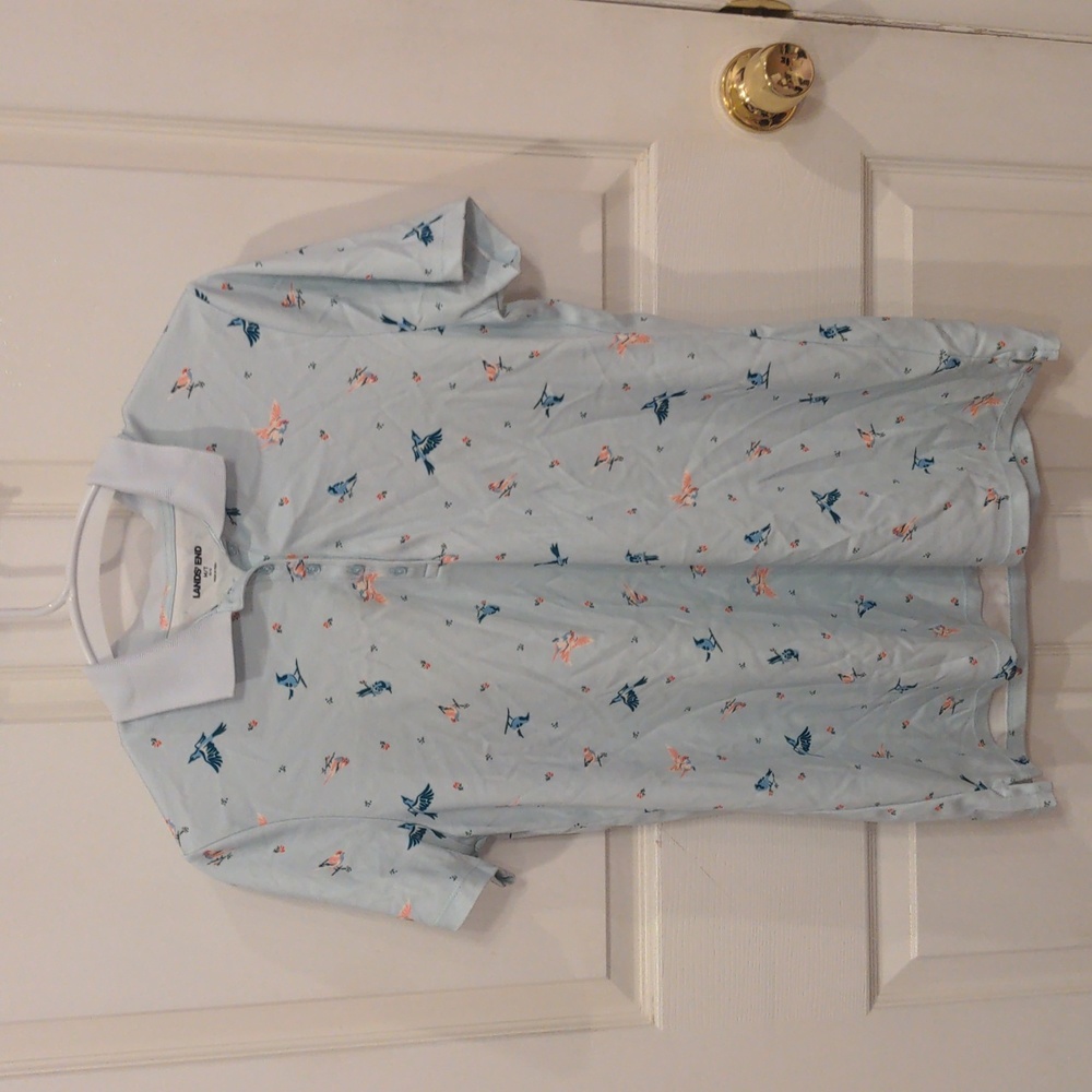 Lands End, Medium, Baby blue shirt